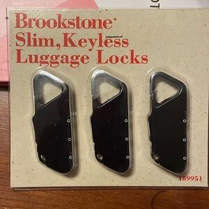 Brookstone Slim Keyless Luggage Locks New 3 pack